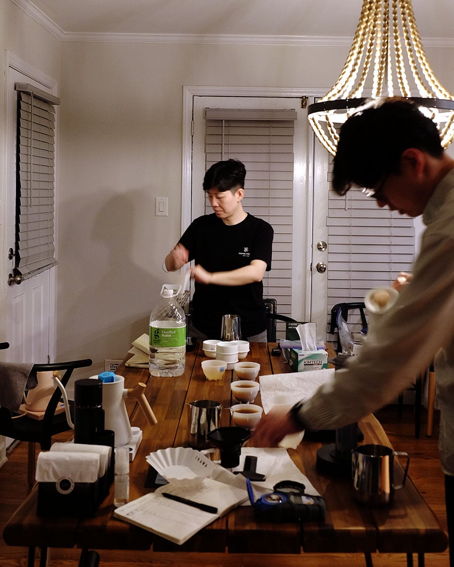 Peace brewing before competition in a rental house.